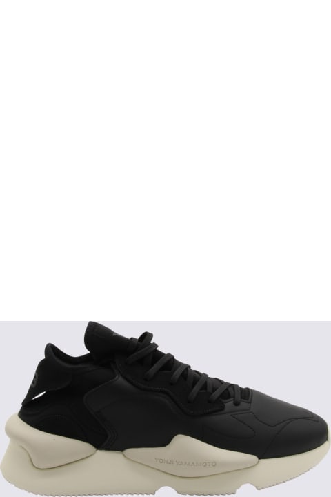 メンズ Y-3のシューズ Y-3 Black And White Leather Kaiwa Sneakers