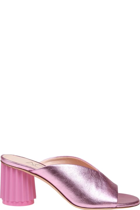 AGL Sandals for Women AGL Slides In Pink Metallic Leather