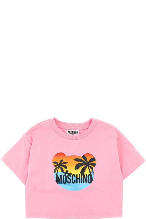 Moschino for Kids Moschino Logo Print Cropped T-shirt
