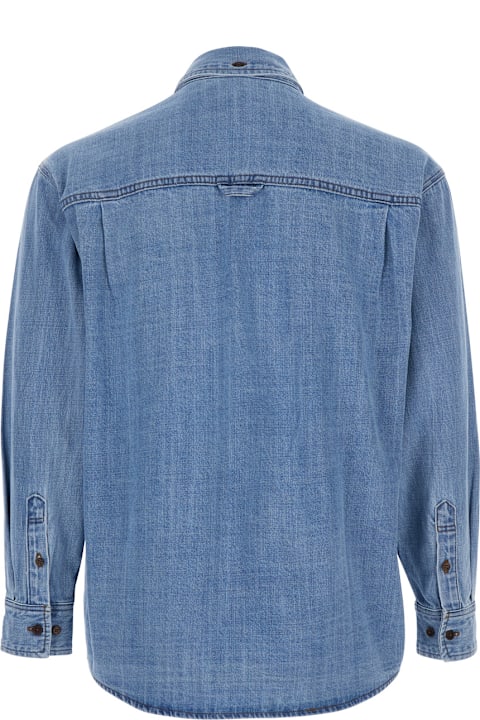 Dunst Coats & Jackets for Men Dunst Blue Jacket With Patch Pockets On The Chest In Denim Man