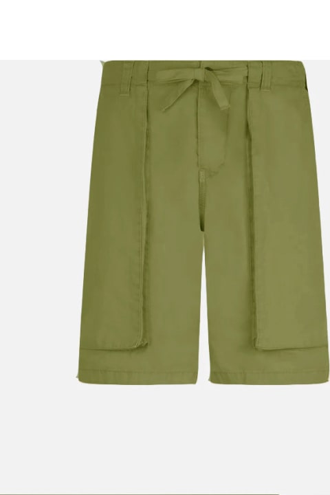 أدوات منزلية MC2 Saint Barth Man Military Green Bermuda With Side Pockets