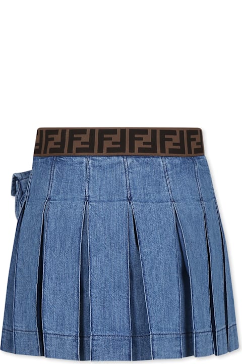 Homeware Fendi Blue Skirt For Girl With Ff
