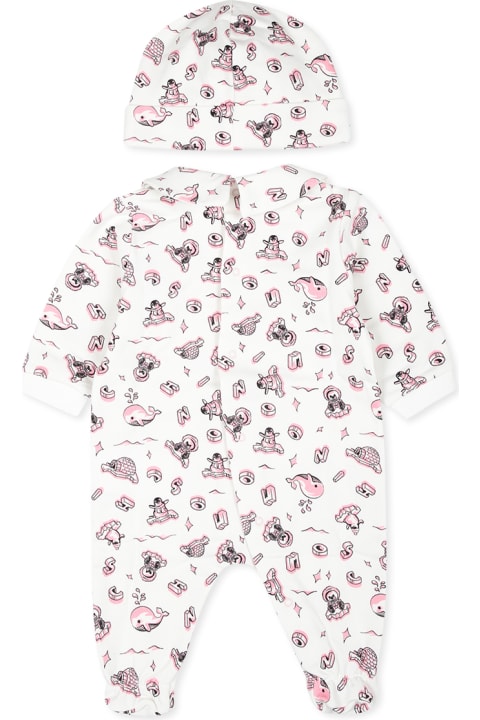 Fashion for Baby Boys Moschino Pink Set Babygrow For Baby Girl With Teddy Bear