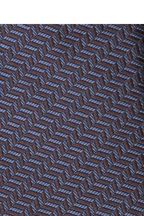 Giorgio Armani Men Giorgio Armani Blue Woven Jacquard Tie