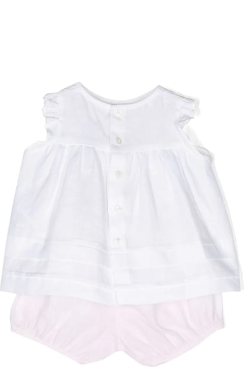 Il Gufo for Kids Il Gufo Pink And White Linen Two Piece Set