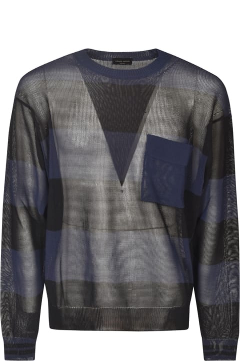 Roberto Collina Sweaters for Men Roberto Collina Stripe Pattern Ribbed Sweatshirt