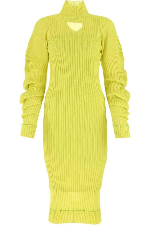 أدوات منزلية Bottega Veneta Turtleneck Cut-out Rib-knit Dress