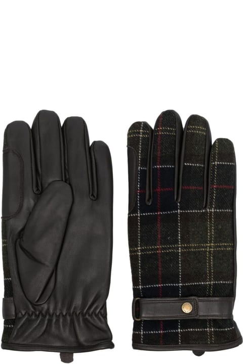 Barbour Gloves for Men Barbour Check-pattern Leather Gloves
