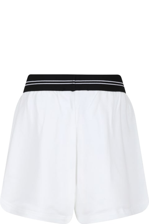 Fashion for Kids MSGM White Shorts For Girl With Logo