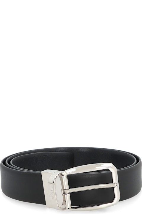 Belts Sale for Men Zegna Reversible Leather Belt
