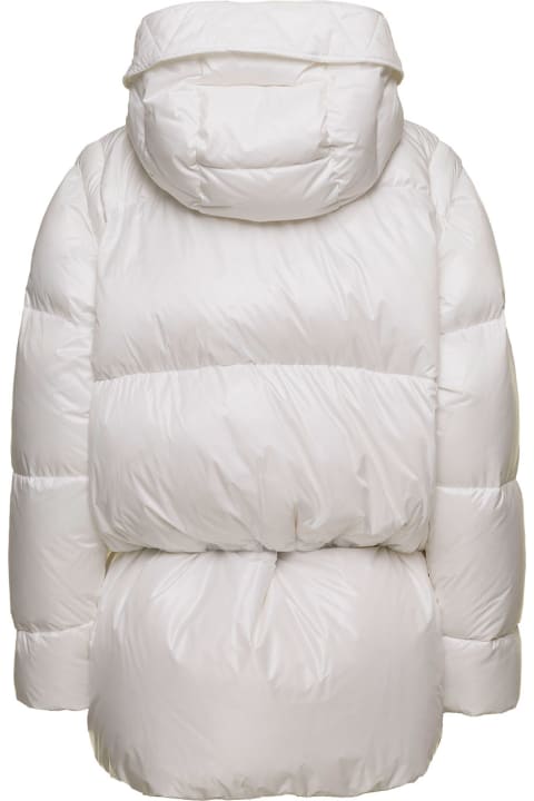 'chiara White Down Jacket With Detachable Sleeves And End Band With Shiny Finish In Nylon Woman Anitroc
