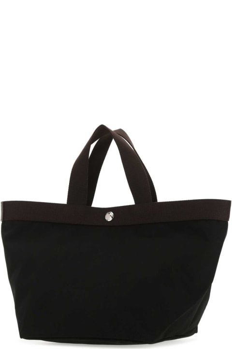 Hervè Chapelier for Women Hervè Chapelier Black Canvas Shopping Bag