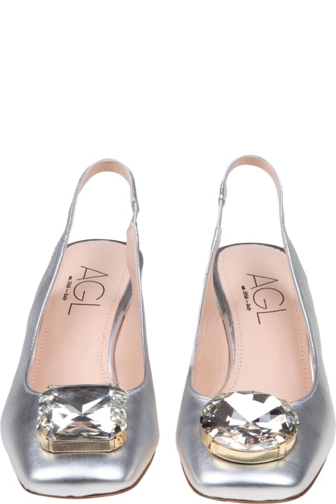 AGL Shoes for Women AGL Slingback Angie In Silver Leather