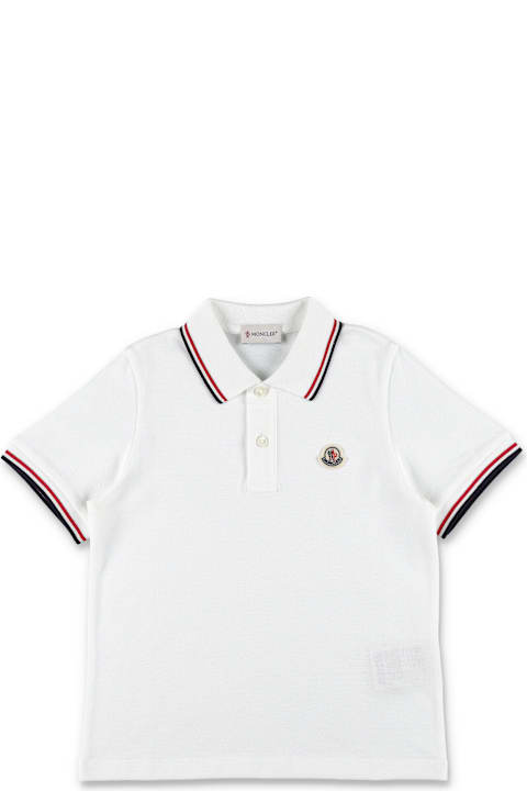 Homeware Moncler Kid - Tricolour-trimmed Cotton Piquet Polo Shirt