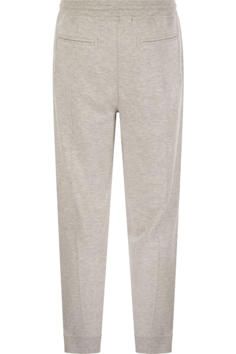 Homeware Brunello Cucinelli Pearl Grey Cotton Fleece Trousers