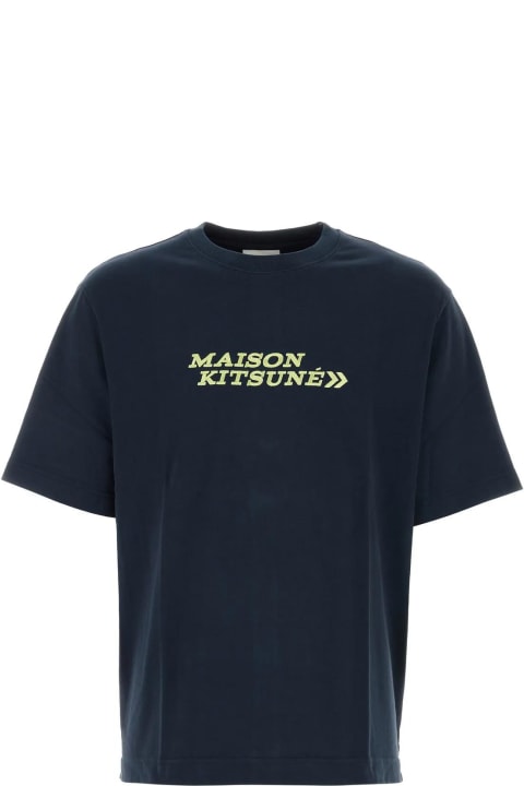 Maison Kitsuné for Men Maison Kitsuné Midnight Blue Cotton T-shirt