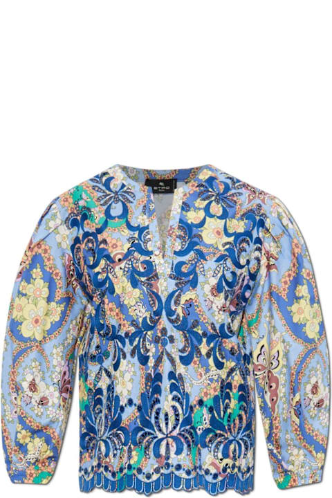 Etro for Women Etro Floral Pattern V-neck Blouse