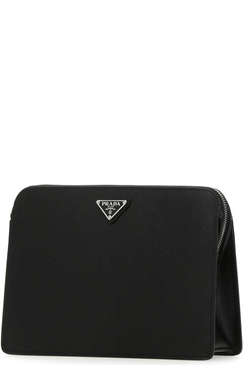 Bags for Women Prada Black Leather Clutch