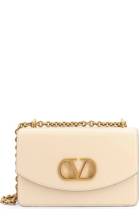 【関税&送料込】Valentino Garavani Ivory Leather Vain Should Valentino Garavani Ivory Leather Vain Shoulder Bag | italist