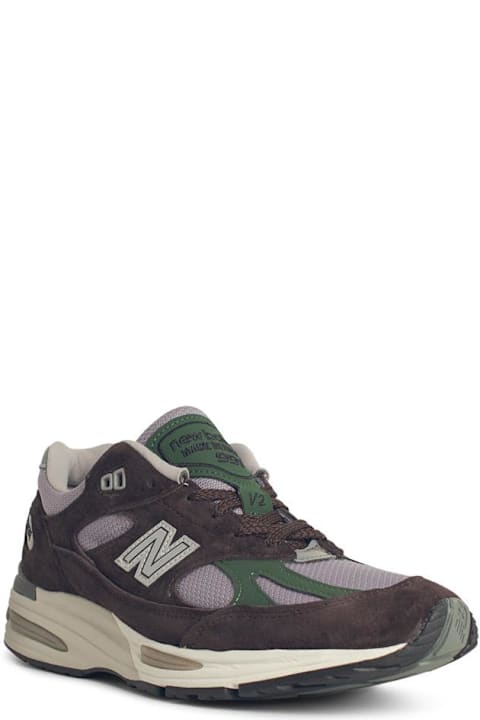 New Balance for Men New Balance '991' Green Suede Blend Sneakers