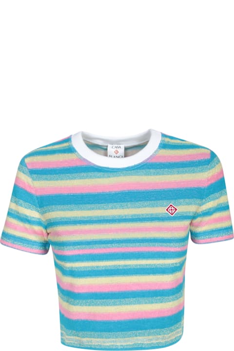 Casablanca for Women Casablanca Multicolor Striped Terry T-shirt