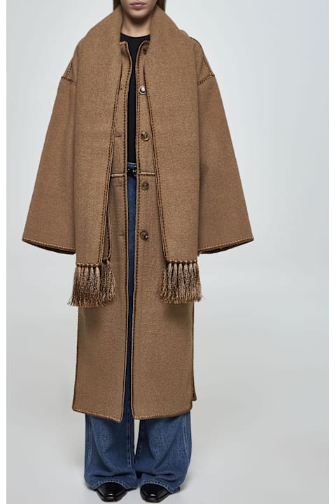 The Fall Edit for Women Totême Embroidered Wool-blend Scarf Coat