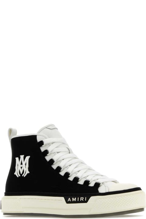 Fashion for Men AMIRI Two-tone Canvas And Leather Court Hi Sneakers
