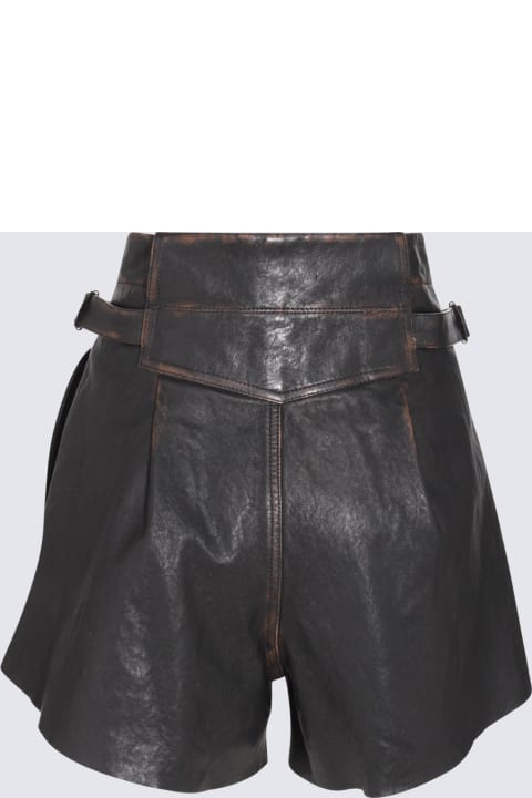 The Mannei Pants & Shorts for Women The Mannei Black Leather Sakib Shorts