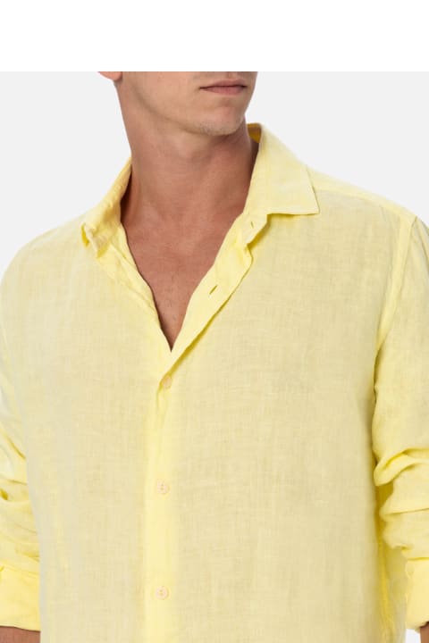 Homeware MC2 Saint Barth Man Pale Yellow Linen Shirt Pamplona
