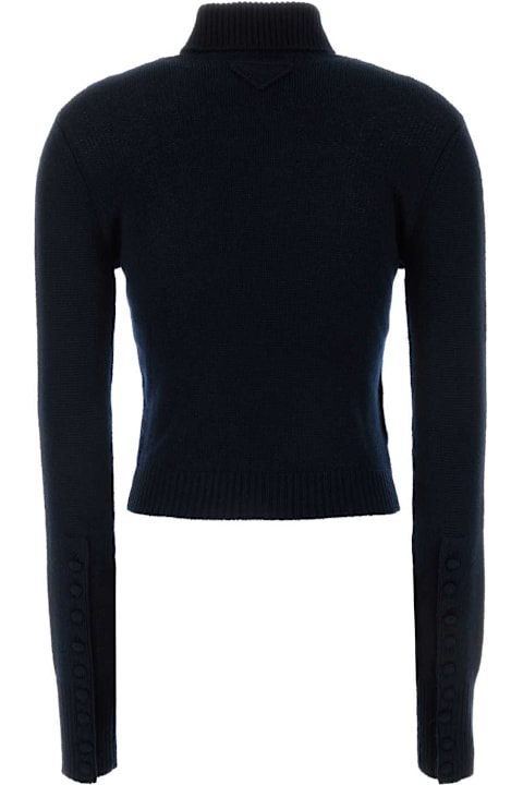 Prada Fleeces & Tracksuits for Women Prada Blue Cashmere Sweater