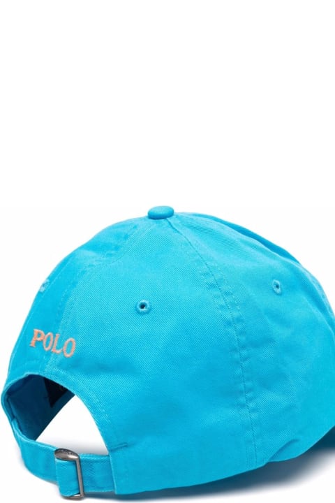 メンズ Ralph Laurenの帽子 Ralph Lauren Light Blue Baseball Hat With Contrasting Pony
