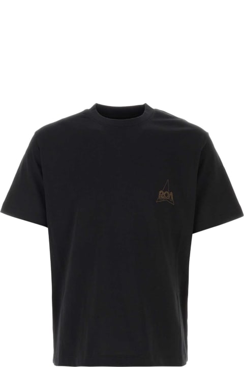 ROA Topwear for Men ROA Black Cotton T-shirt