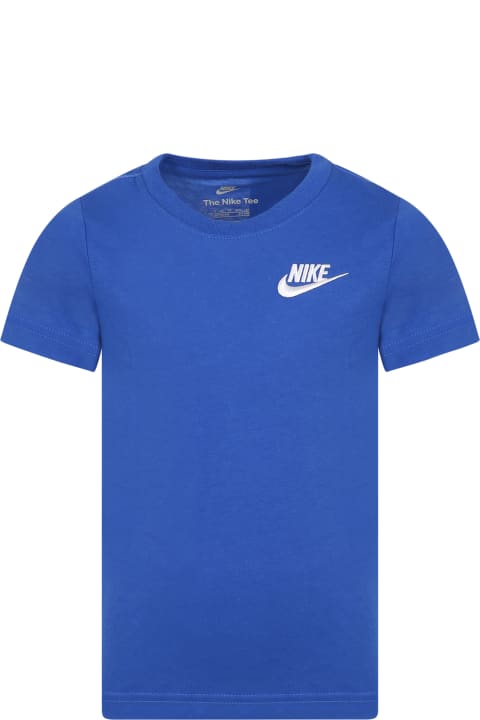 Nike for Kids Nike Blue T-shirt For Kids Iconic Swoosh