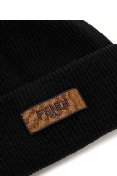 Fendi Accessories for Men Fendi Black Wool Cap