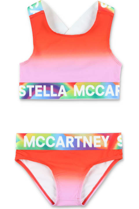 Swimwear for Girls Stella McCartney Kids Logo Tape Ombré Bikini Set
