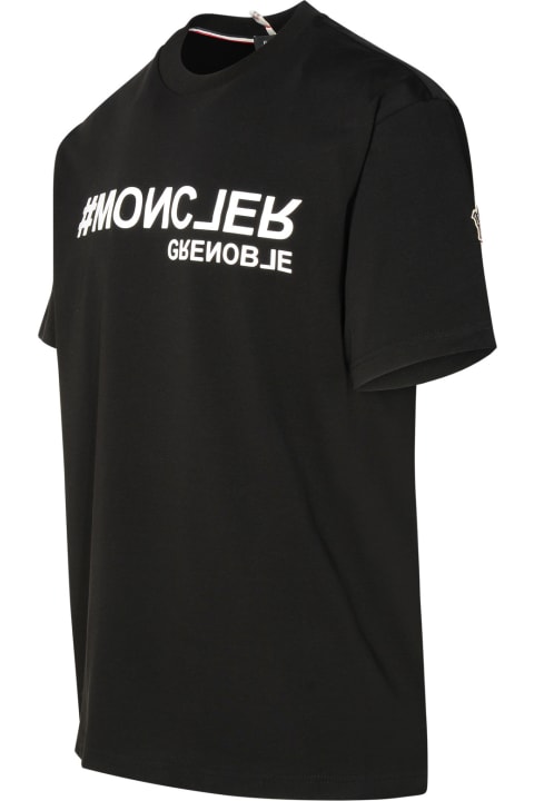 Moncler Grenoble Topwear for Men Moncler Grenoble Black Cotton T-shirt