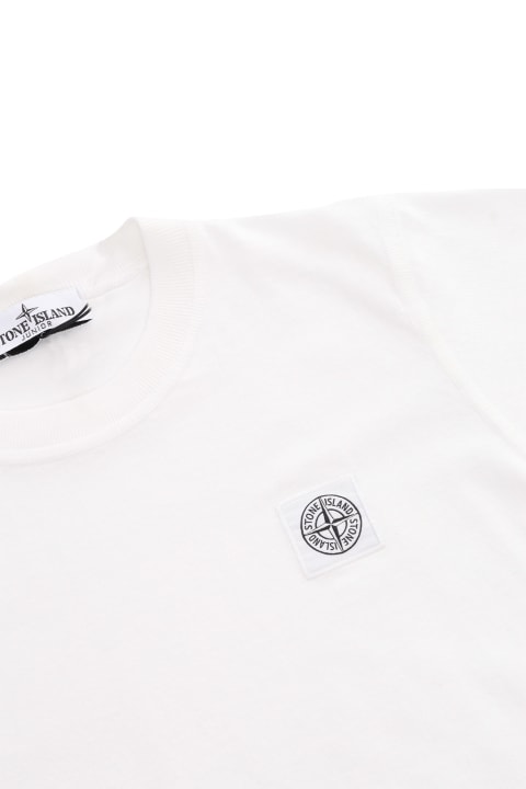Fashion for Boys Stone Island Junior White T-shirt With Logo
