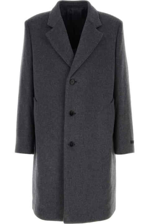 Prada Coats & Jackets for Men Prada Grey Velour Coat