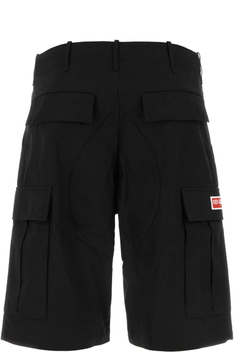 メンズ新着アイテム Kenzo Black Cotton Bermuda Shorts