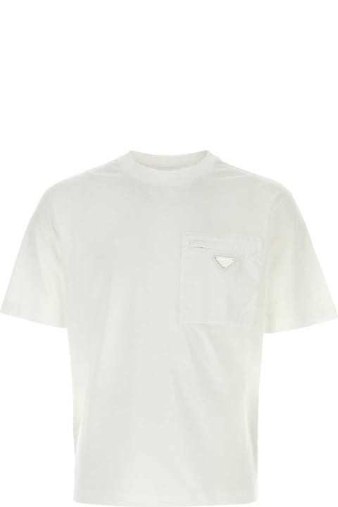 Prada Topwear for Men Prada White Cotton T-shirt