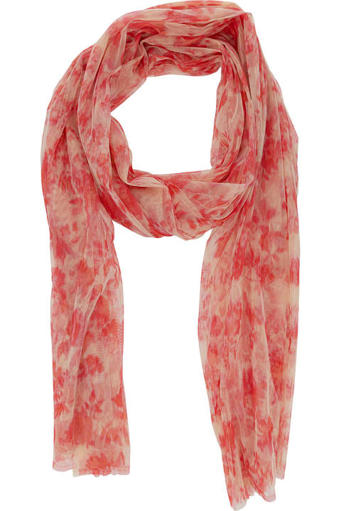 Scarves & Wraps for Women Philosophy di Lorenzo Serafini Pink Stole With All-over Floreal Print In Tulle Woman