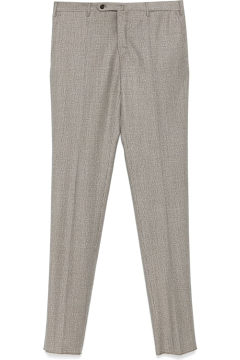 Incotex Pants for Men Incotex Brown And White Cotton Blend Trousers