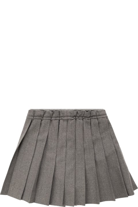 Brunello Cucinelli لـ Kids Brunello Cucinelli Pleated Mini Skirt In Techno Virgin Wool Flannel