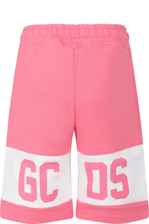 GCDS Mini for Kids GCDS Mini Pink Sports Shorts For Boy With Logo