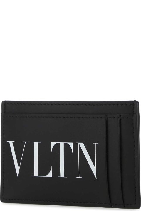 Valentino Garavani Wallets for Men Valentino Garavani Black Leather Card Holder