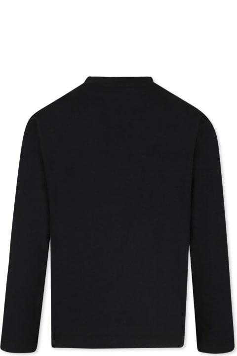 Homeware MSGM Black T-shirt For Girl With Logo