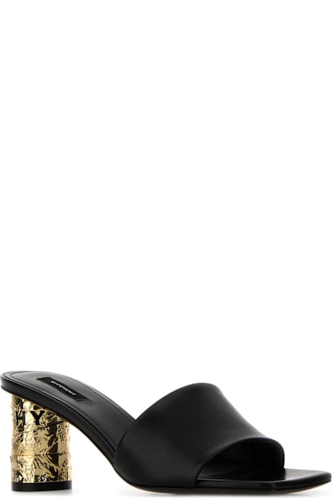 Givenchy Black Leather Tape Mules