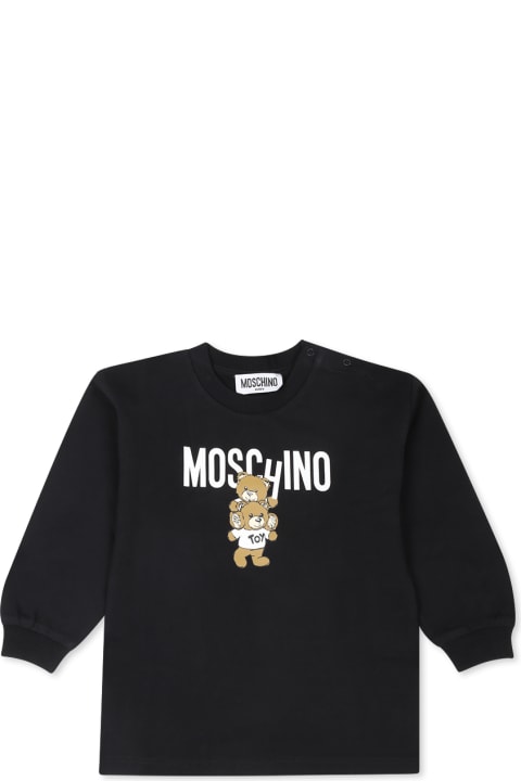 Homeware Moschino Black Dress For Baby Girl With Two Teddy Bears