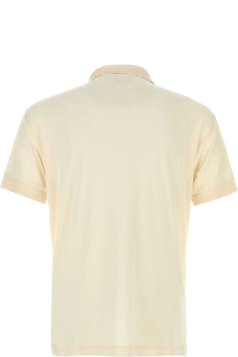 Tom Ford ملابس علوية لـ القسم الرجالي Tom Ford Ivory Cotton Blend Polo Shirt