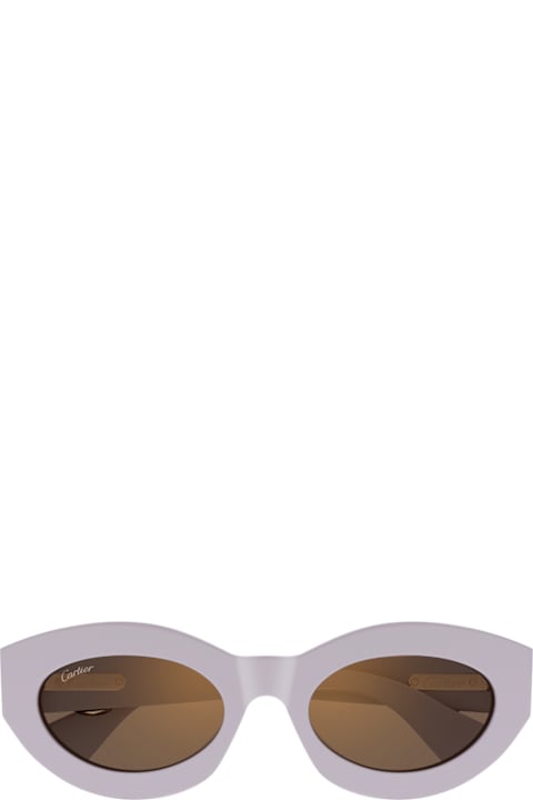 Cartier Eyewear for Kids Cartier Eyewear Cartier Ct0638s Panthère C De Cartier 005 Violet Brown Sunglasses